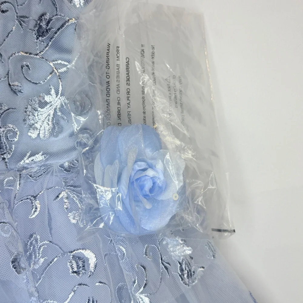 Weissman Kids Light Blue Silver Embroidered Sequin Ballet Tutu Costume SC 64830